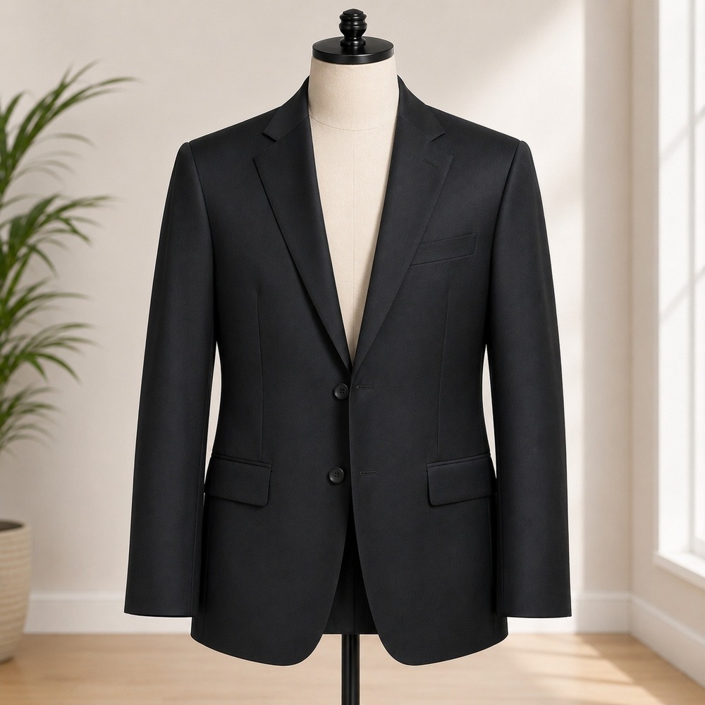 Un-hemmed Peter Millar Blazer Mens 42R Black 100% Wool Sport Coat Two Button